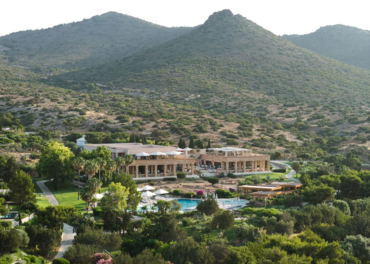 general aerial view of Cape Sounio 