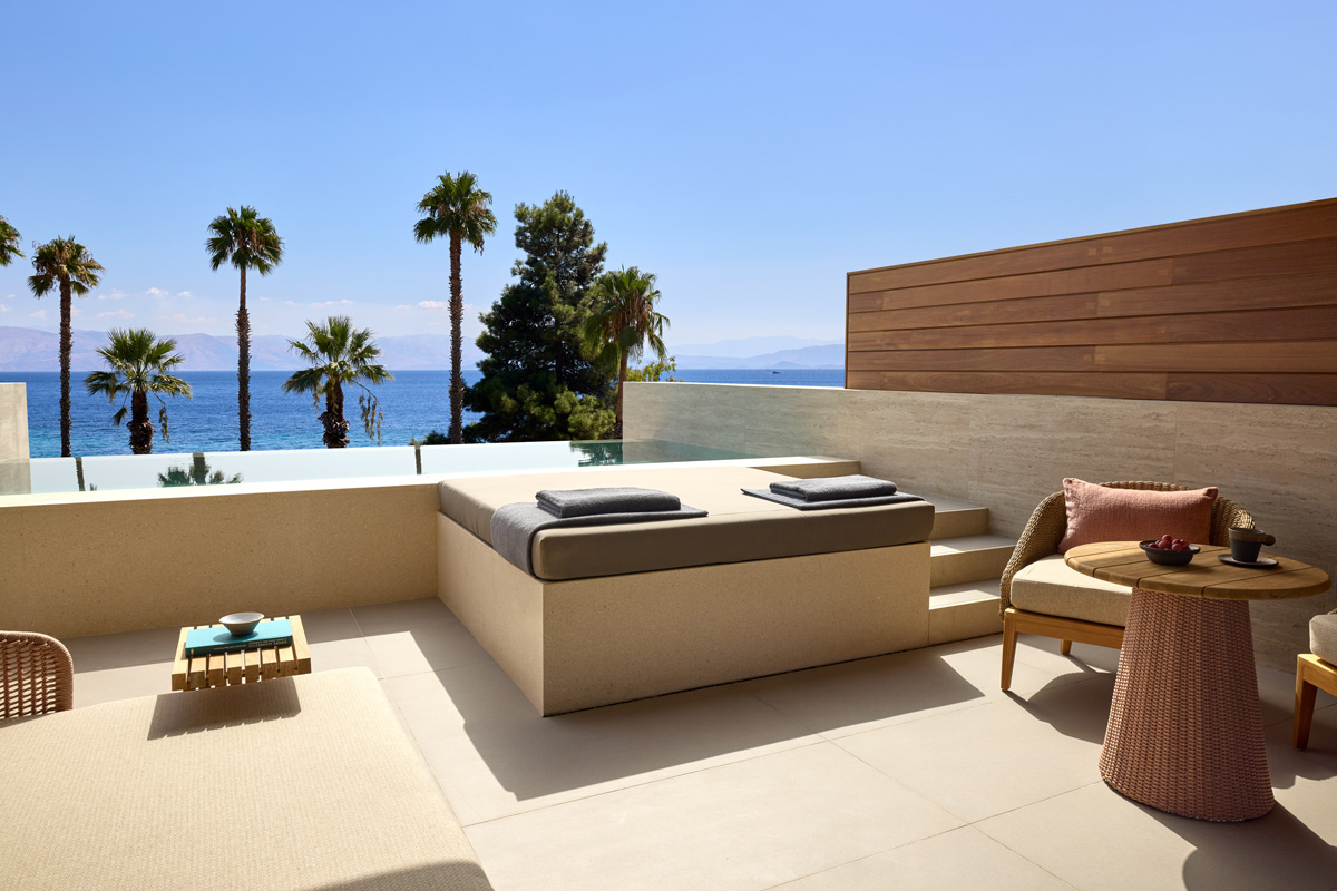 veranda of suite at Avali, Corfu