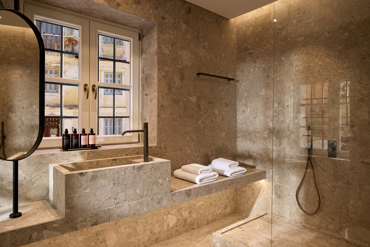 bathroom at The Calliston, Corfu Town