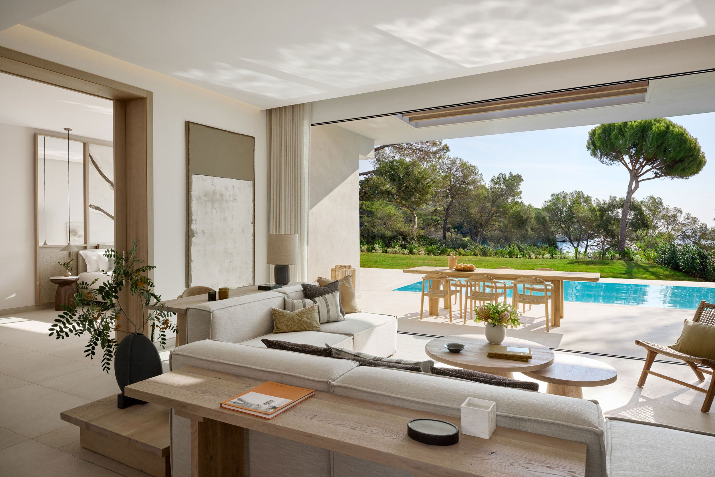 Ikos Porto Petro, villa, livingroom, pool view