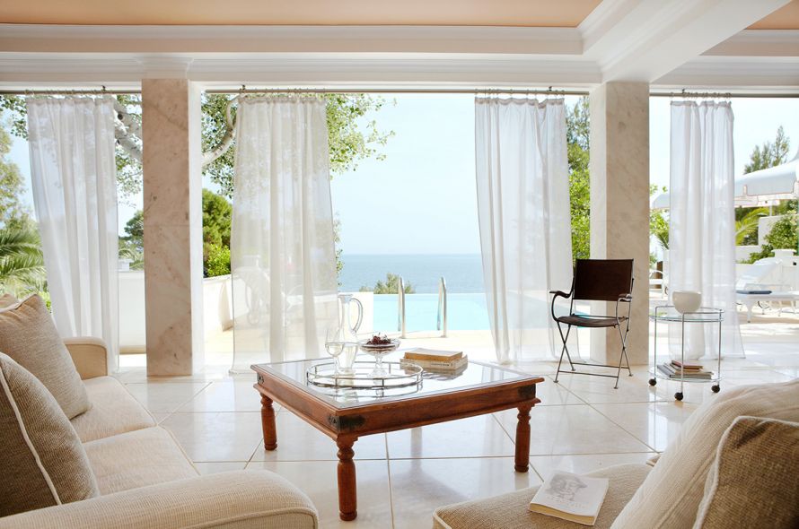 Danai Villa, living room with sea view