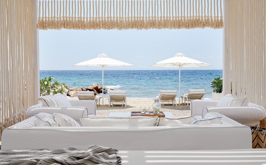 Danai Beach Resort, Greece, private veach, gazebo