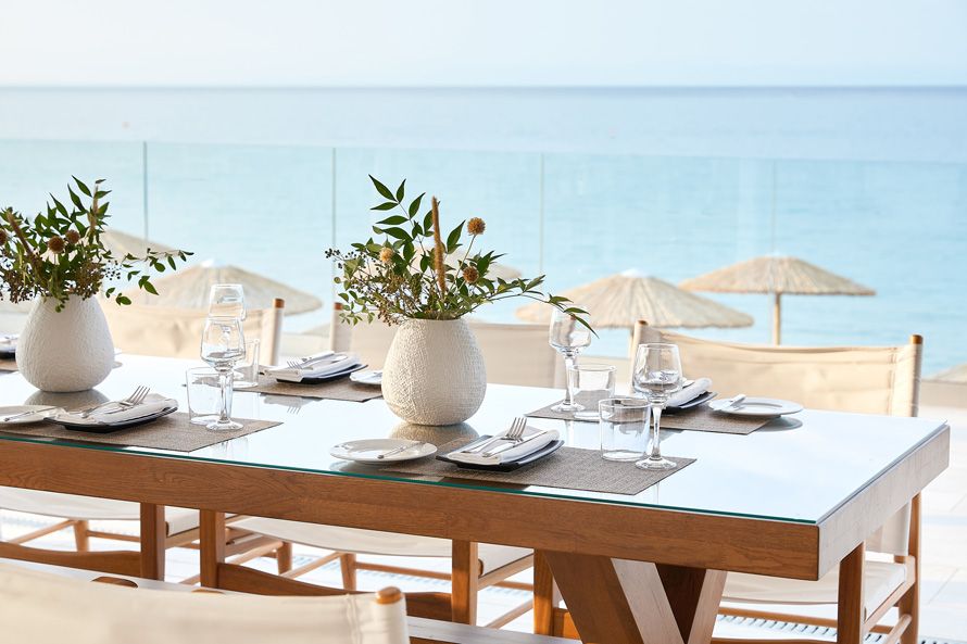Grecotel Margo Bay, Greece, beach club, table