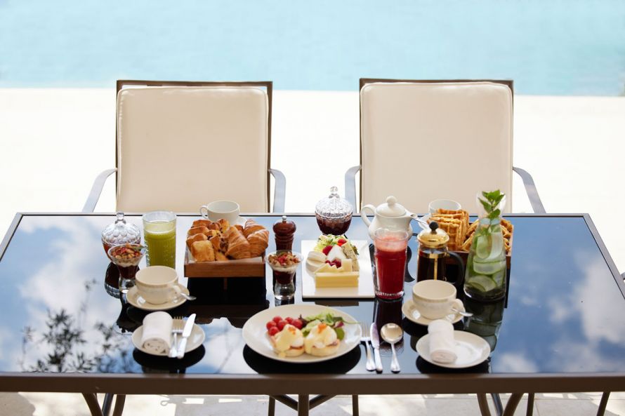 Grecotel Corfu Imperial, villa, breakfast table