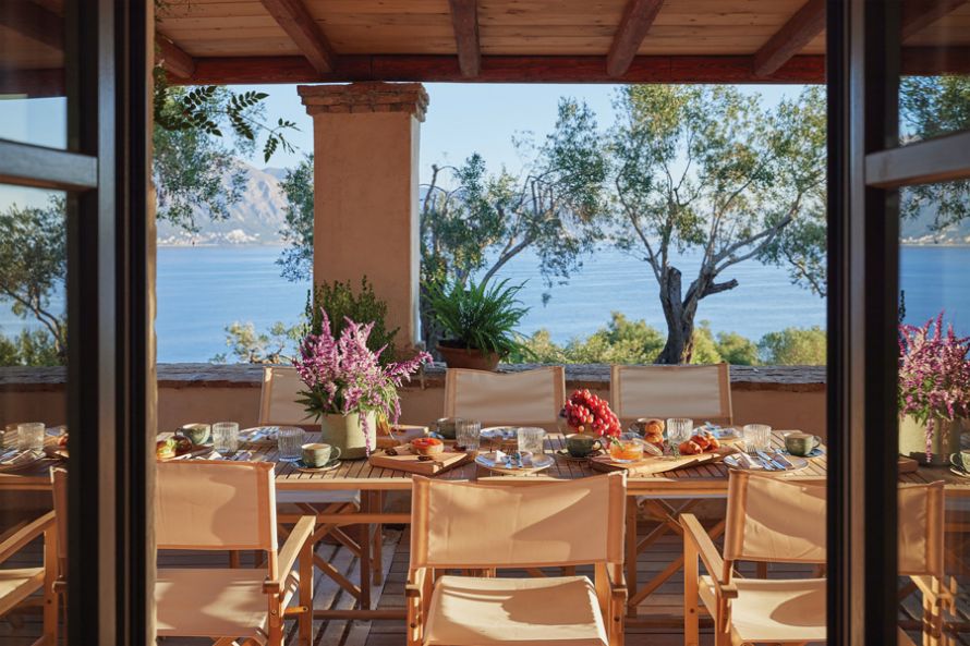 Grecotel Corfu Imperial, Medusa Mansion, veranda , table, morning light