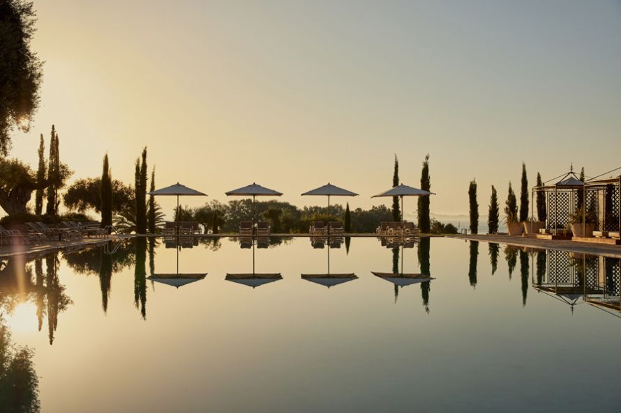 Grecotel Corfu Imperial, central pool , sunrise