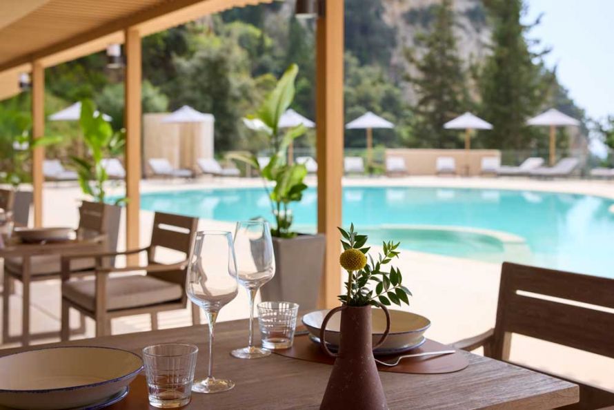 pool restaurant Alkyna Corfu
