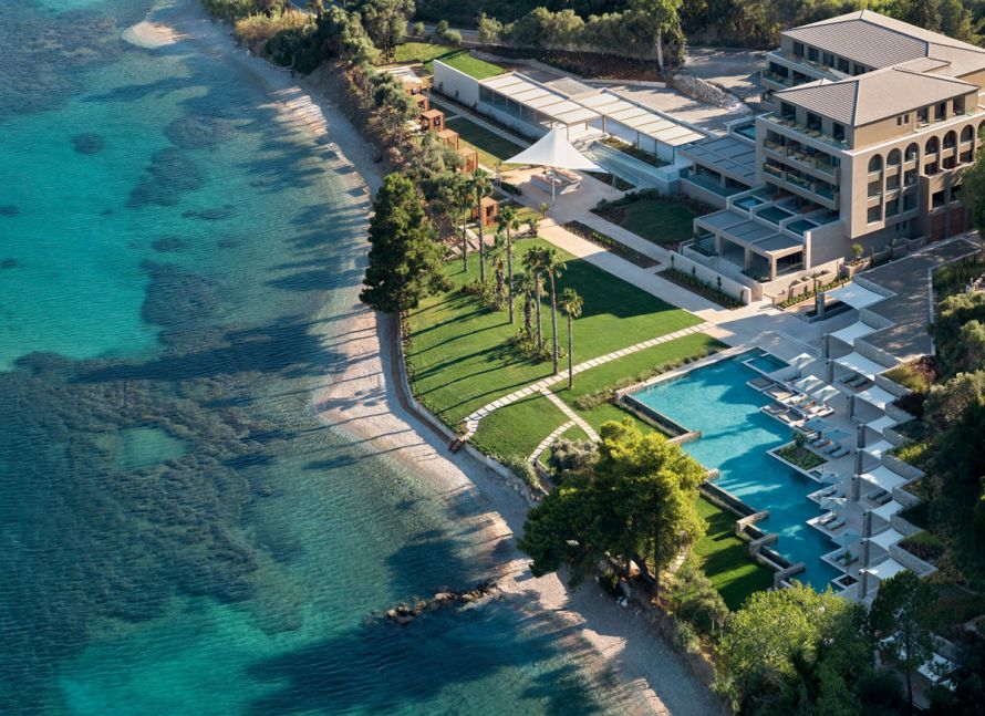 aerial view of Avali, Corfu