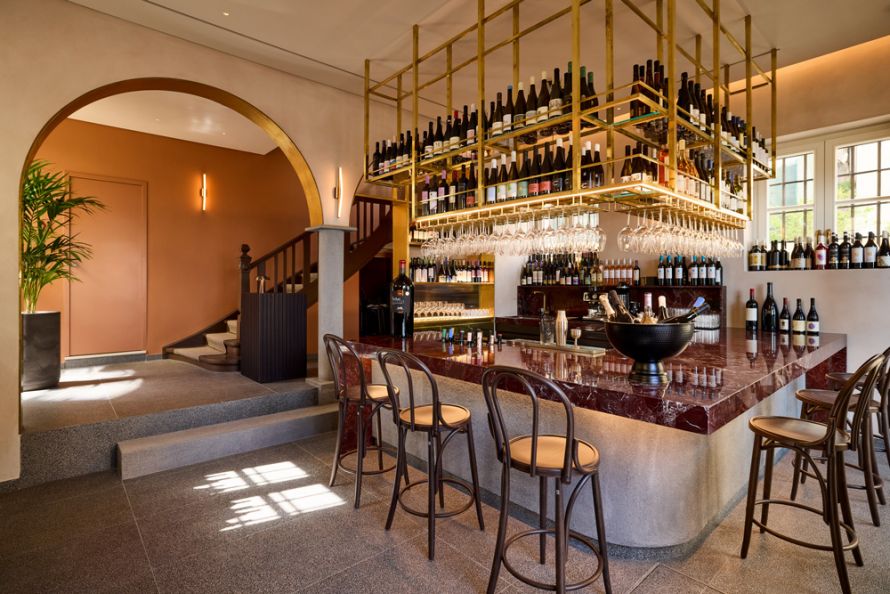 Bar and entrance of The Calliston, Corfu