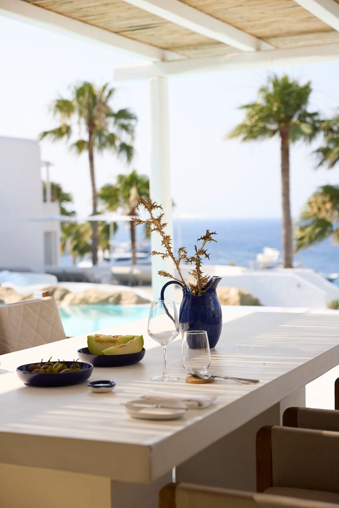 veranda Mykonos Blu with table 