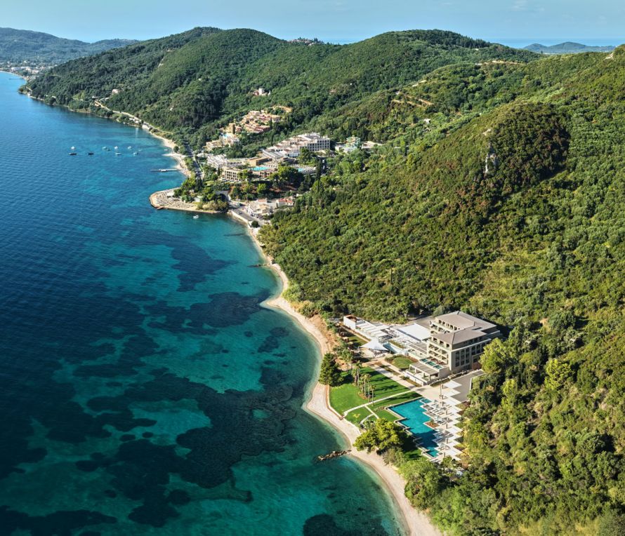 aerial view of Avali pool in Corfu