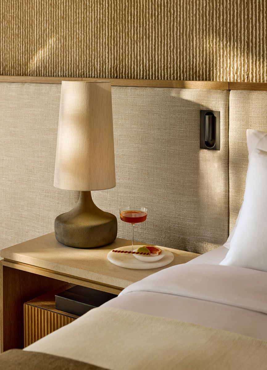 Sani Asterias Villa bedroom detail with lamp